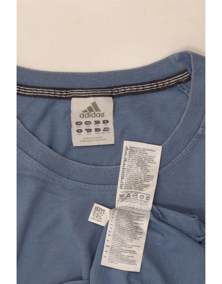 Adidas Męska koszulka Top 2XL Niebieska bawełna