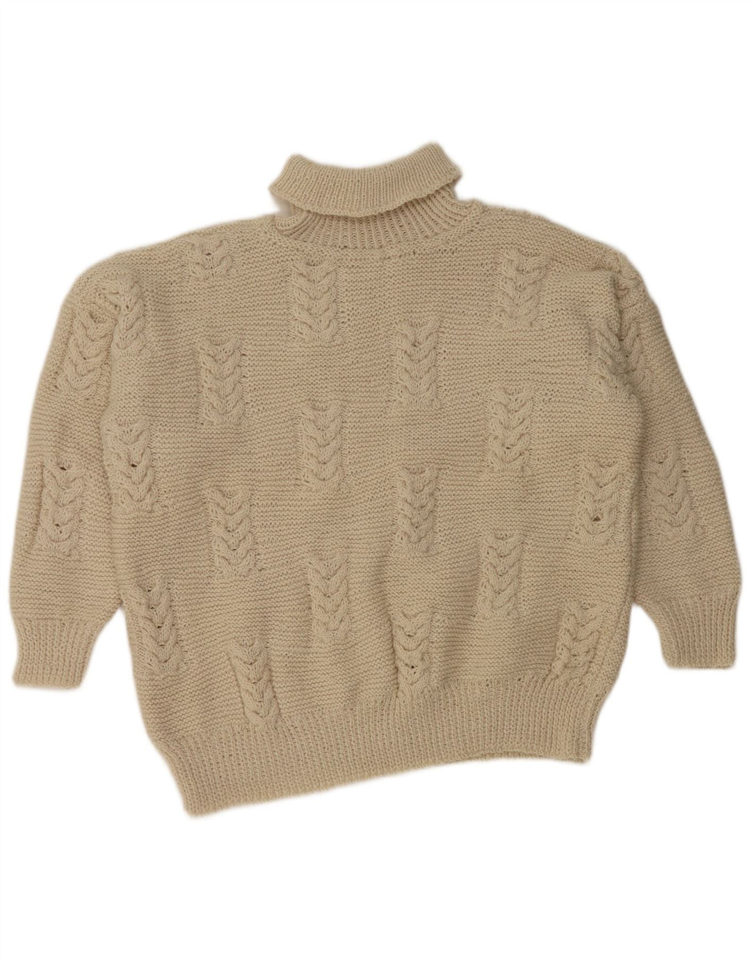 Vintage damski sweter z okrągłym dekoltem UK 20 2XL Off White