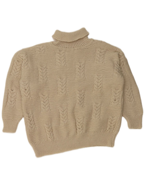 Vintage damski sweter z okrągłym dekoltem UK 20 2XL Off White