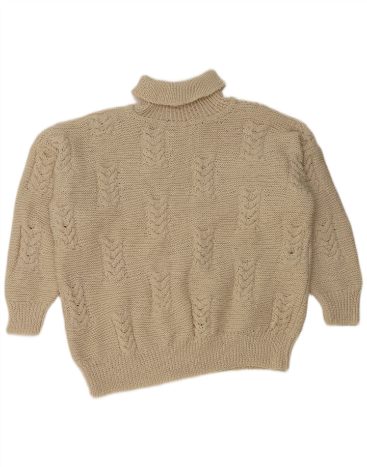 Vintage damski sweter z okrągłym dekoltem UK 20 2XL Off White