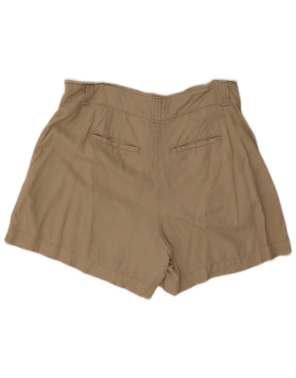 Damskie spodenki Chino Fat Face z wysokim stanem UK 12 Medium W34 Beżowe lniane