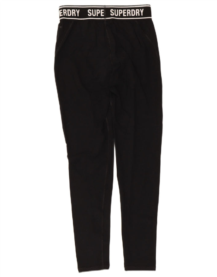 Damskie legginsy Superdry Graphic UK 8, małe, czarne, bawełniane