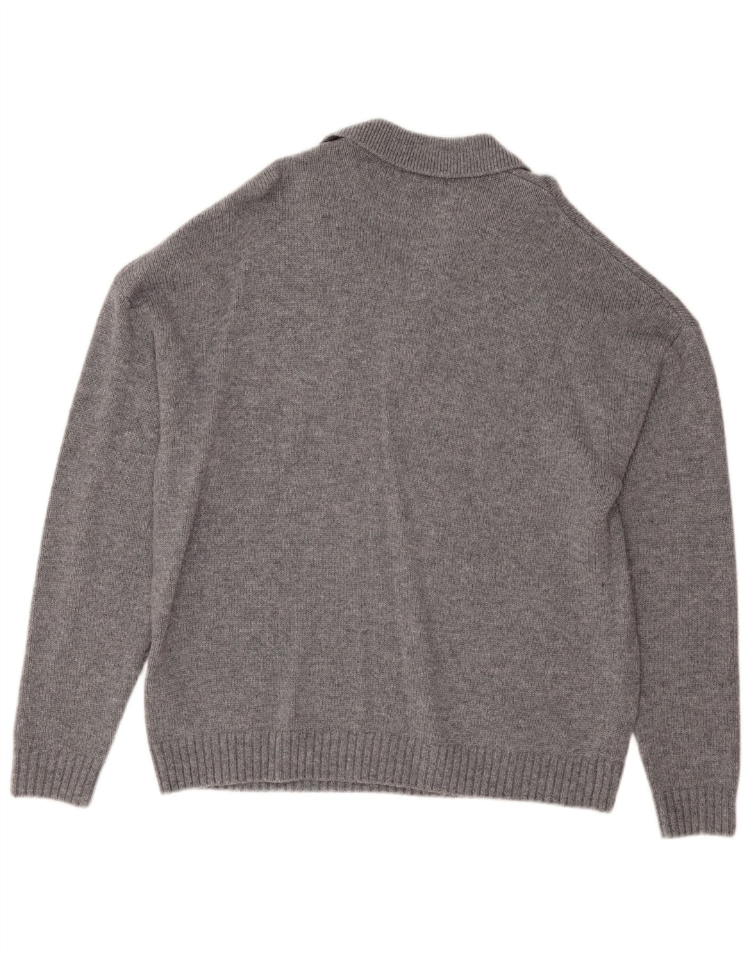 Męski sweter polo Reiss, duży, szary, wełniany w cętki