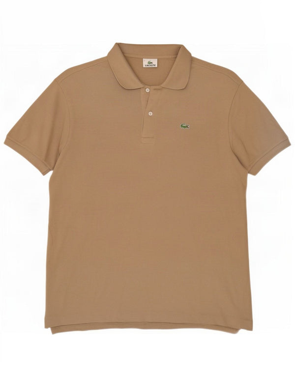Męska koszulka polo Lacoste o regularnym kroju, rozmiar 7, 2XL, beżowa, bawełniana