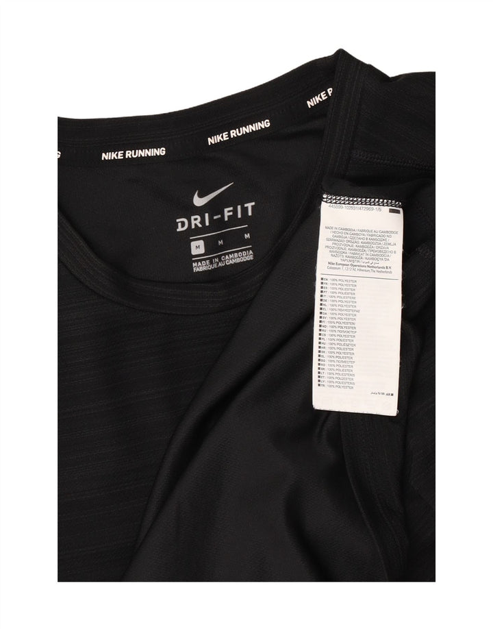 Męski T-shirt Nike Dri Fit, poliester w średnie czarne paski