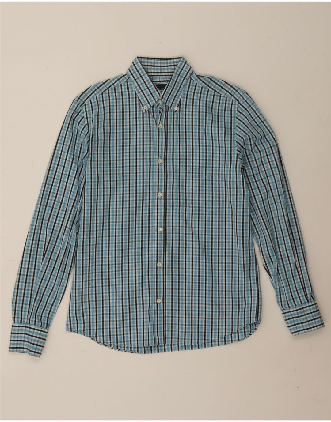 Koszula męska Sergio Tacchini, bawełniana, w średnią niebieską kratkę