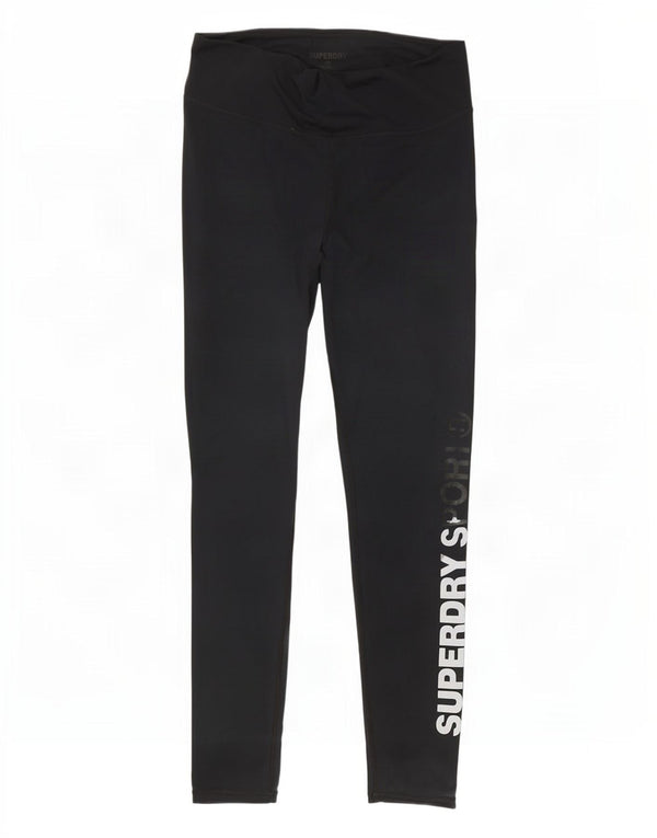 Damskie legginsy Superdry Graphic UK 12, średnie czarne