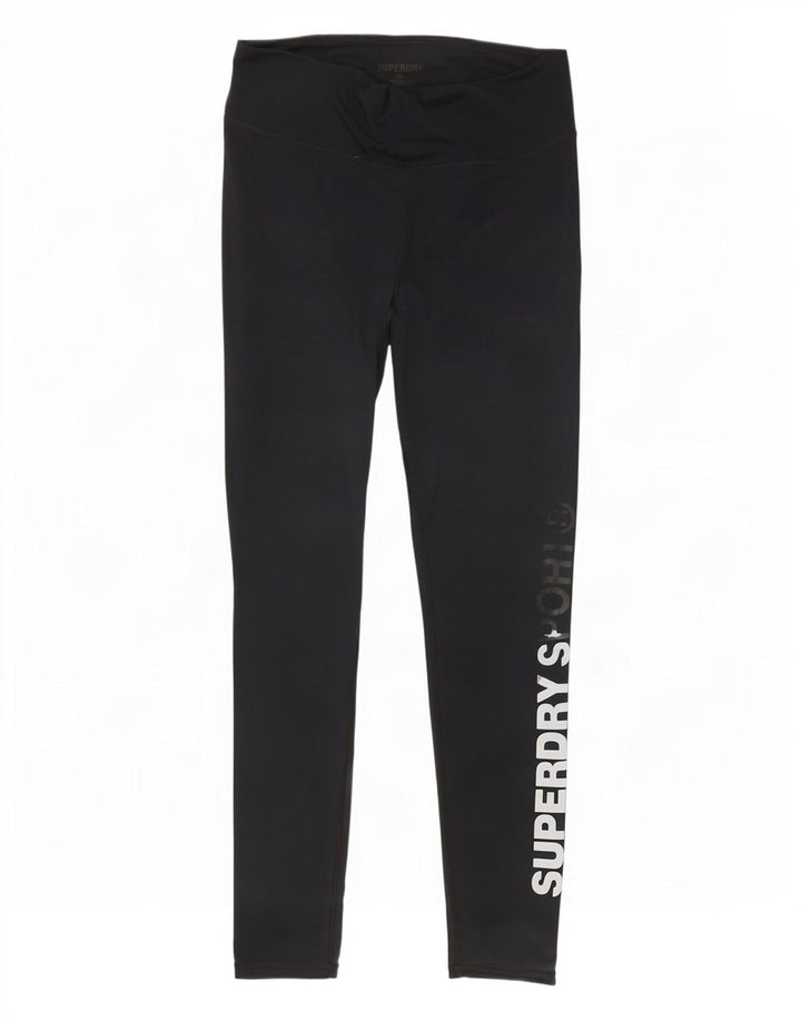 Damskie legginsy Superdry Graphic UK 12, średnie czarne