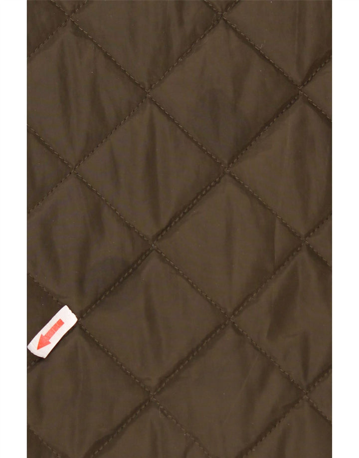 Damski pikowany płaszcz z kapturem Dkny UK 16, duży poliester khaki