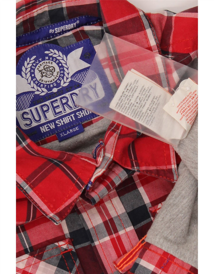 Koszula męska Superdry XL, bawełniana w czerwoną kratę