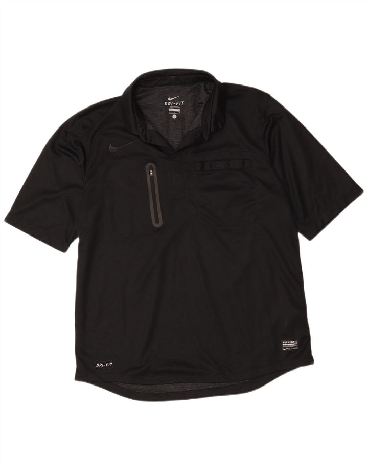 Męska koszulka polo Nike Dri Fit, duża, czarna, bawełniana