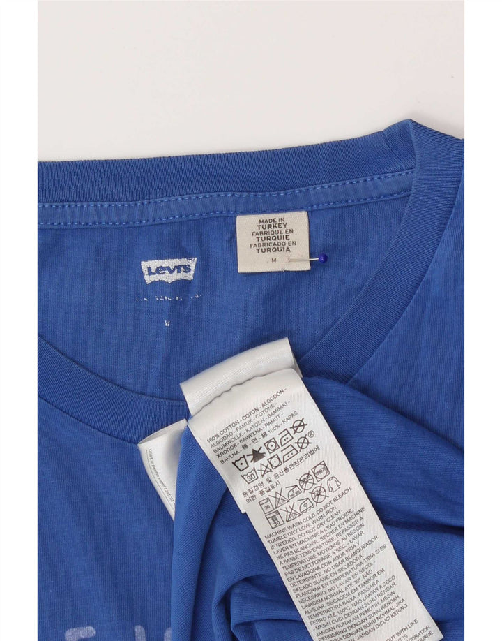 Męska koszulka z grafiką Levi's, średnia niebieska bawełna