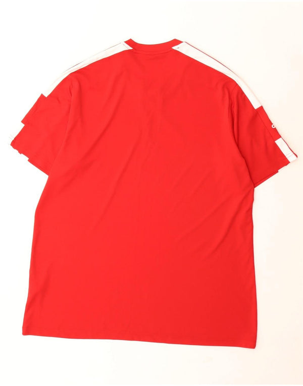 Adidas Męski T-shirt Aeroready Top XL Czerwony Poliester z blokami kolorów