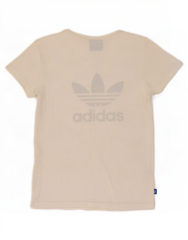 Damska koszulka graficzna Adidas Top UK 8 Small White Cotton