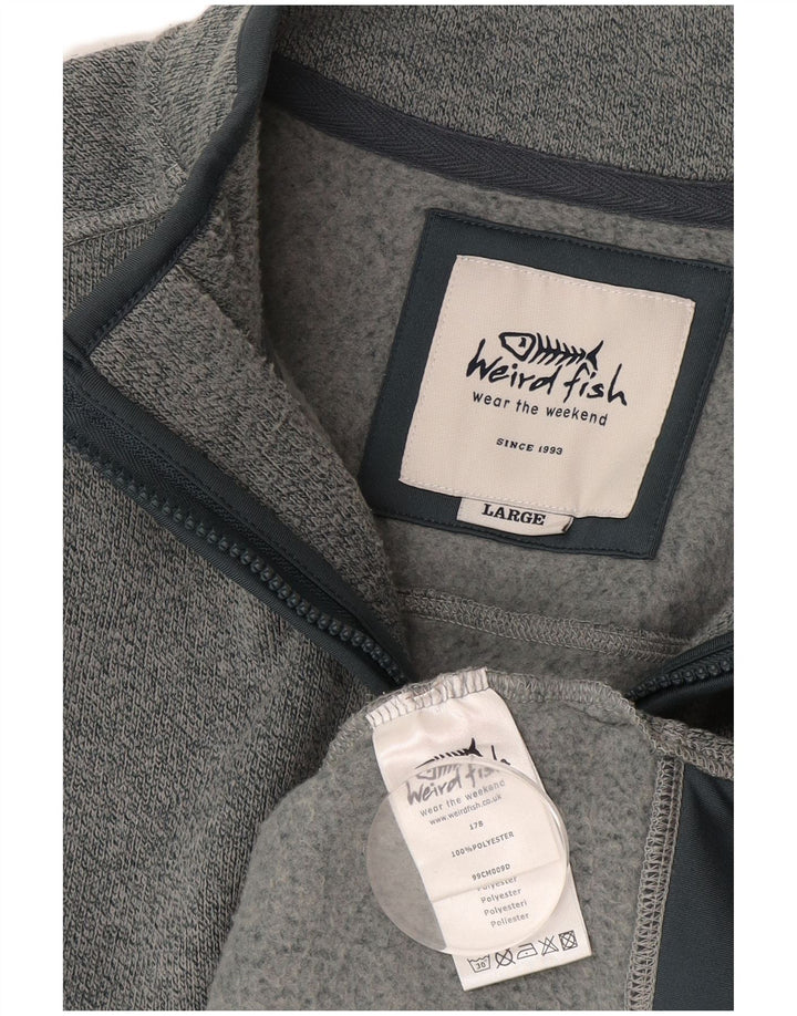 Męska bluza z zamkiem błyskawicznym Weird Fish, duży, niebieski, nakrapiany poliester