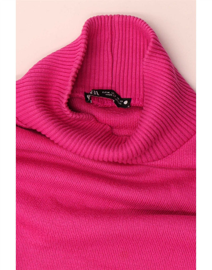 Damski sweter Zara Crop Oversize z golfem UK 14, średni róż