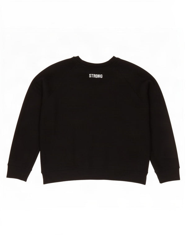 Damska bluza Zara Trafaluc Graphic Jumper UK 14, średnia czarna bawełna