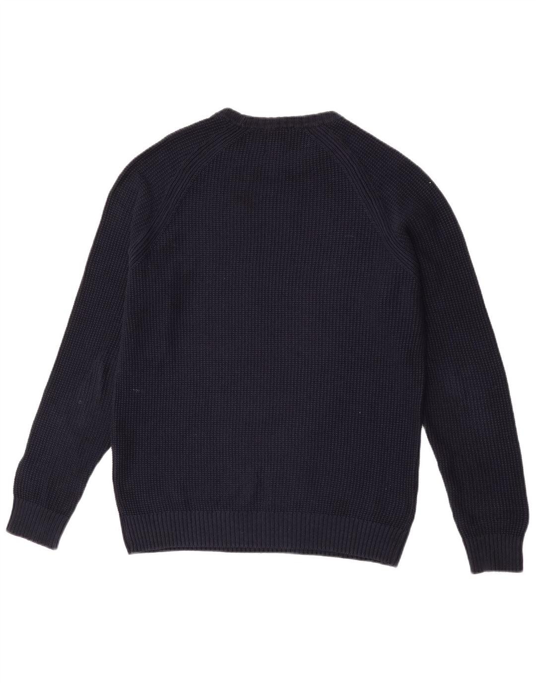 Męski sweter z okrągłym dekoltem Zara, duży, granatowy, bawełniany