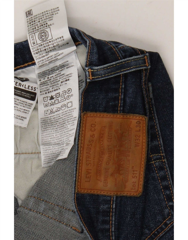 Męskie jeansy Levi's 511 Slim W32 L30 Granatowa bawełna