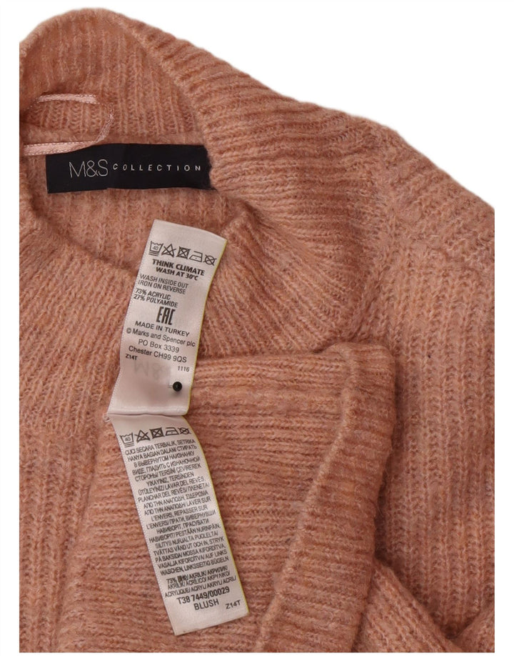 Marks & Spencer Damski sweter z golfem, UK 12, średni róż