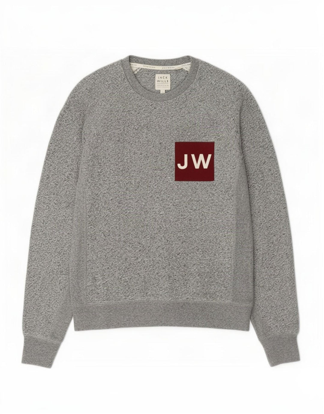 Męska bluza z grafiką Jack Wills, mała, szara, nakrapiana bawełna