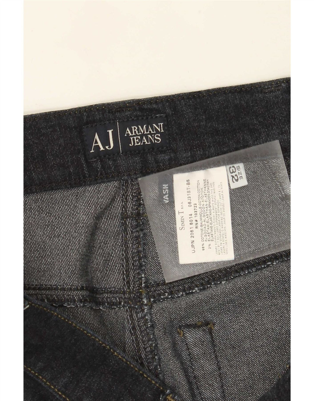 Damskie proste dżinsy Armani W32 L34 Granatowa bawełna