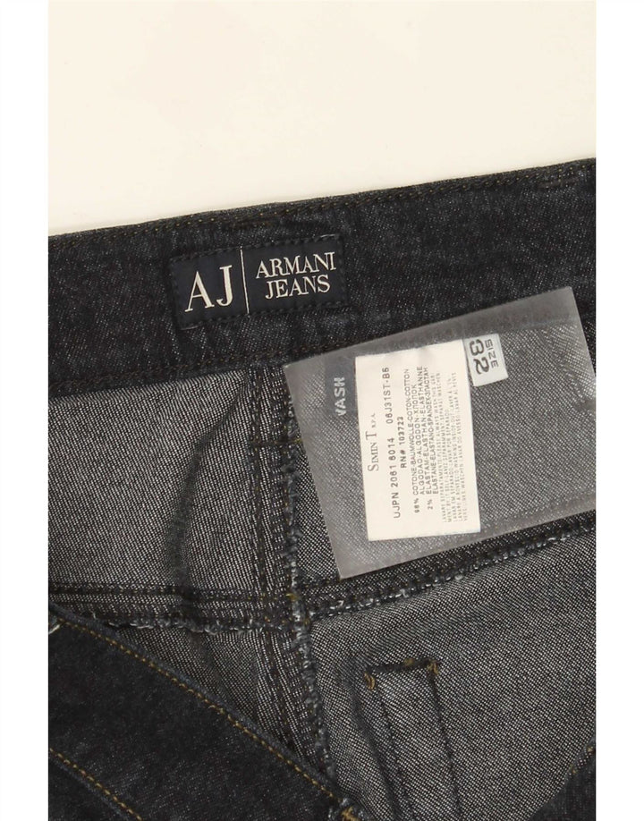 Damskie proste dżinsy Armani W32 L34 Granatowa bawełna