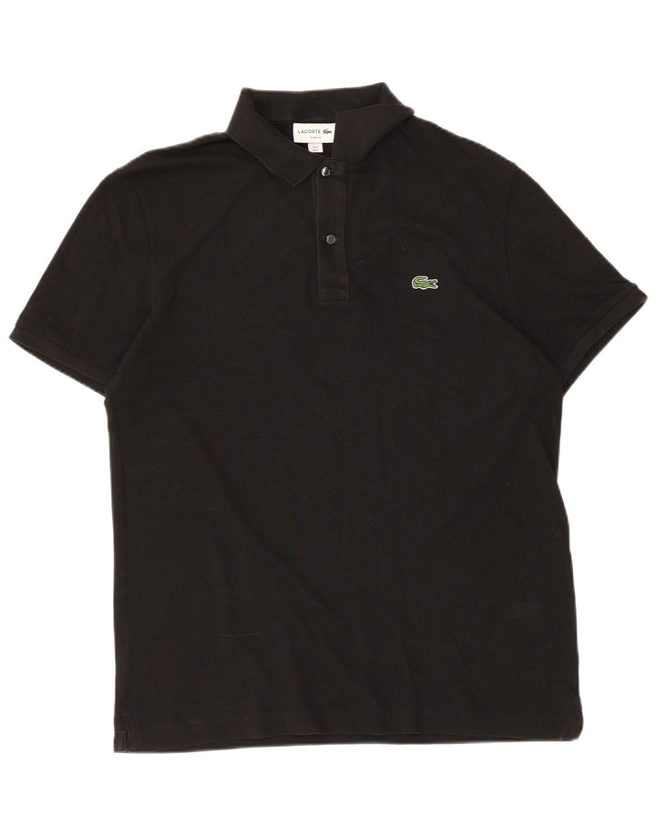 Męska koszulka polo Lacoste Slim Fit, rozmiar 5, duża, czarna, bawełniana