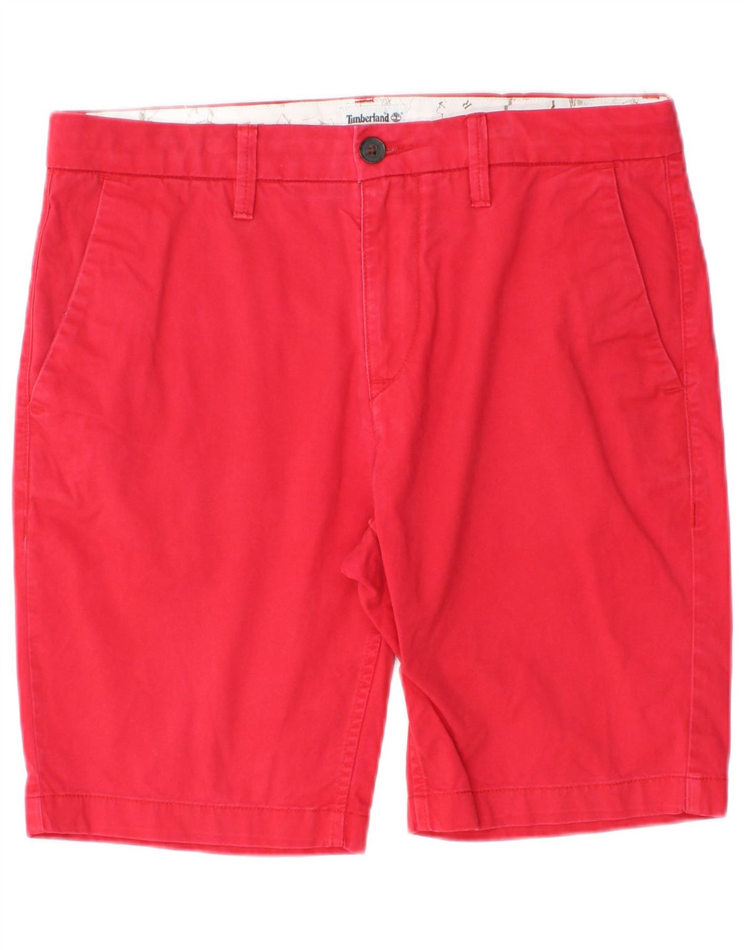 Męskie spodenki chino Timberland W31 średnio czerwone, bawełniane