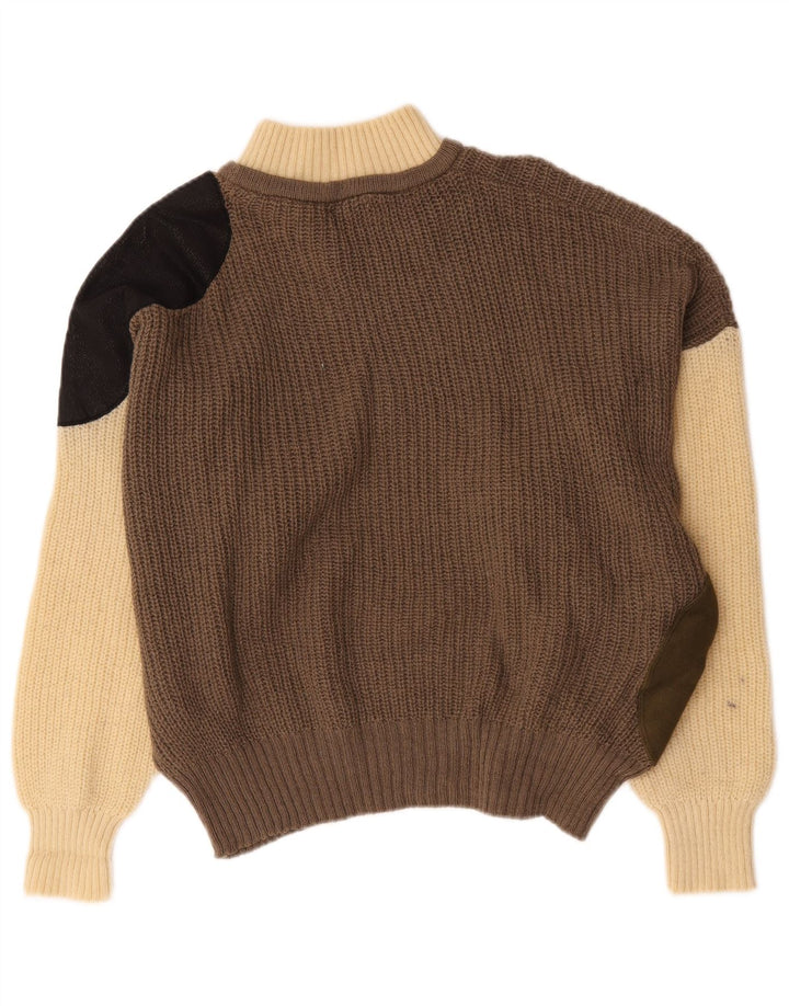 Vintage damski sweter z golfem US 6 w kolorze średniego brązu