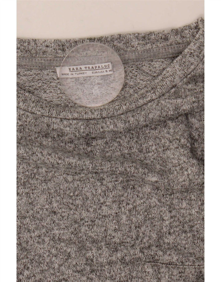 Damska koszulka oversize Zara Top UK 10 Small, szara, nakrapiana wiskoza