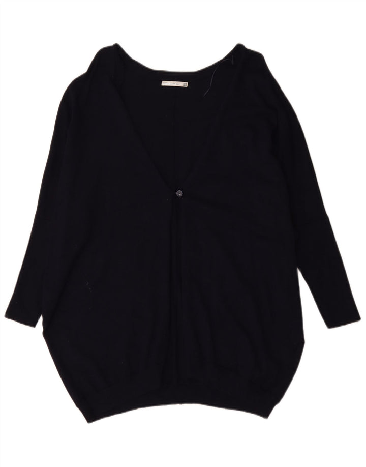 Sweter damski Zara Oversize z dekoltem w kształcie litery V, UK 14, średni granatowy