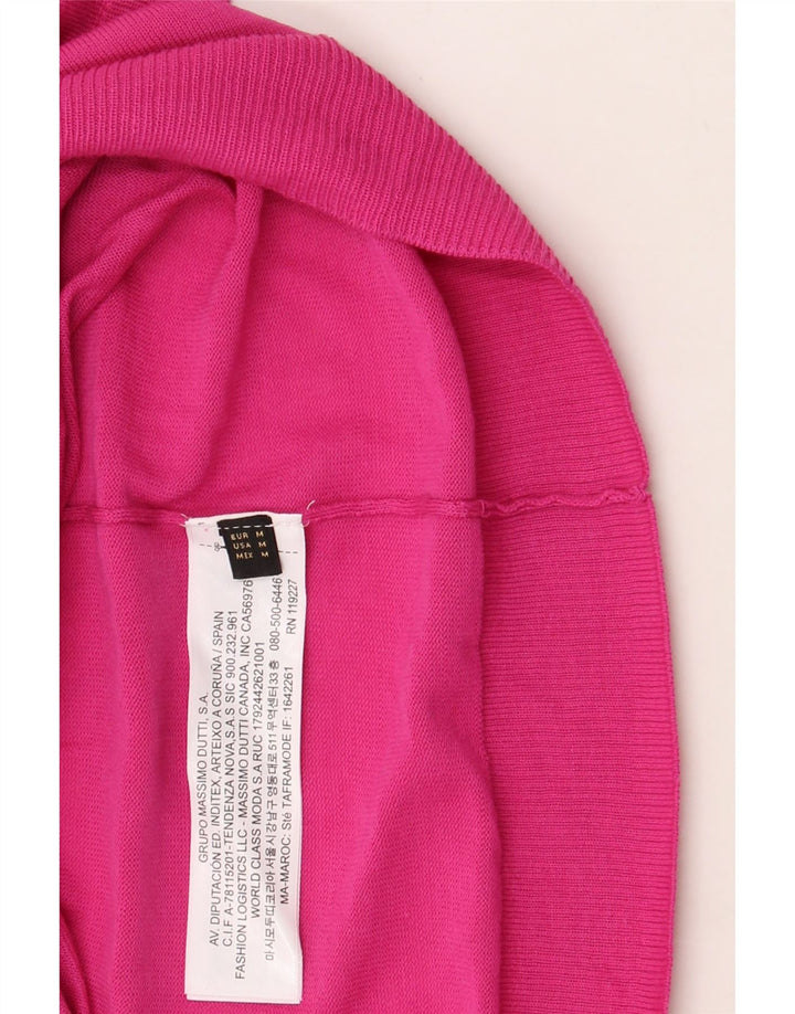 MASSIMO DUTTI Womens Polo Neck Jumper Sweater UK 14 Medium Pink Vintage Massimo Dutti and Second-Hand Massimo Dutti from Messina Hembry 