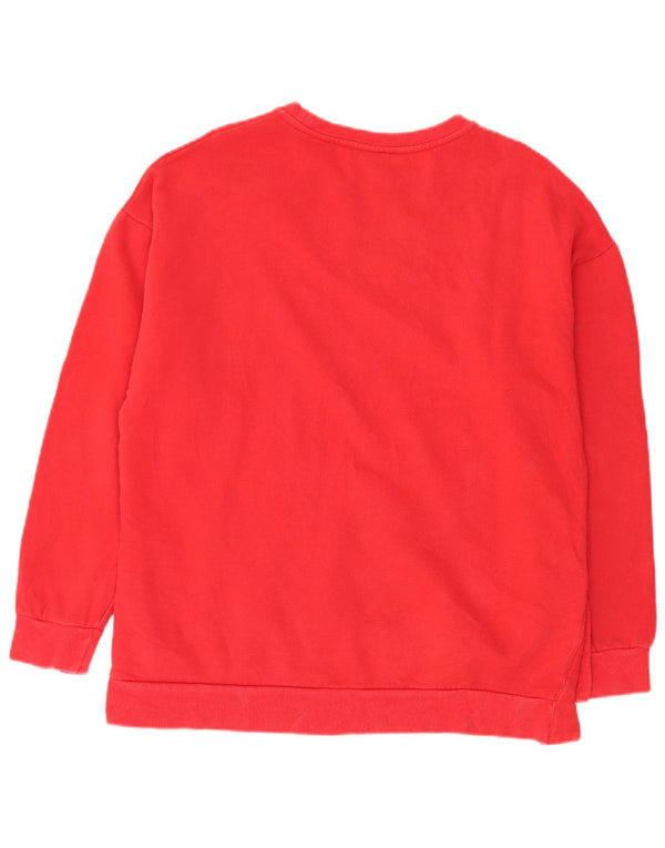 Męski sweter z grafiką oversize Fila UK 12, średni czerwony, bawełniany