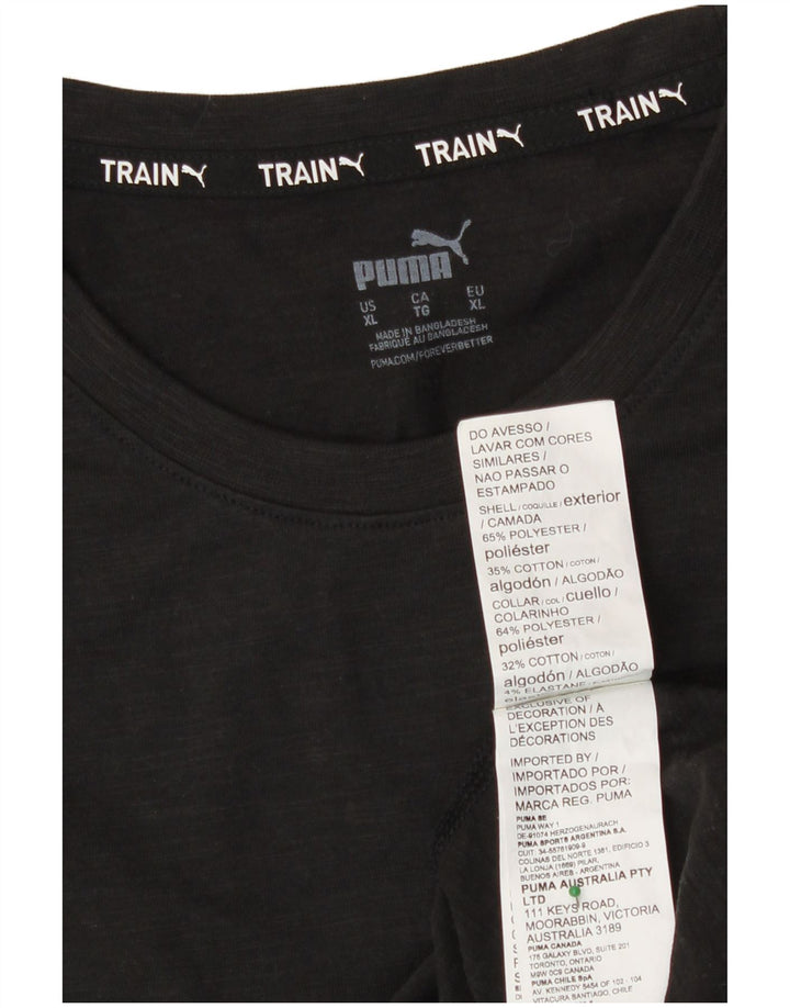 Męska koszulka z grafiką Puma XL, czarny poliester