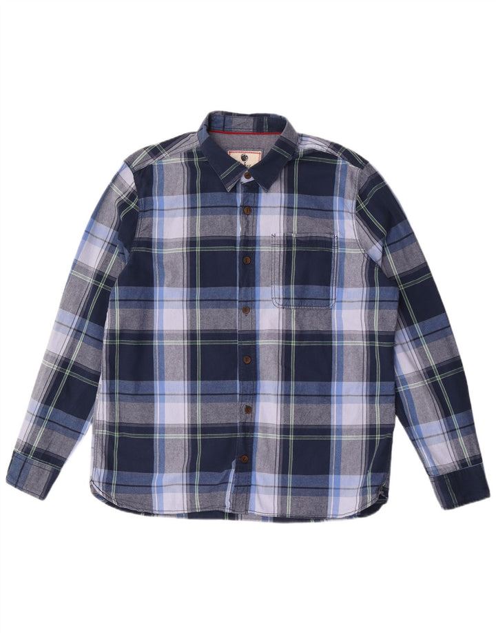 Koszula flanelowa męska FAT FACE XL w niebieską kratkę, bawełniana