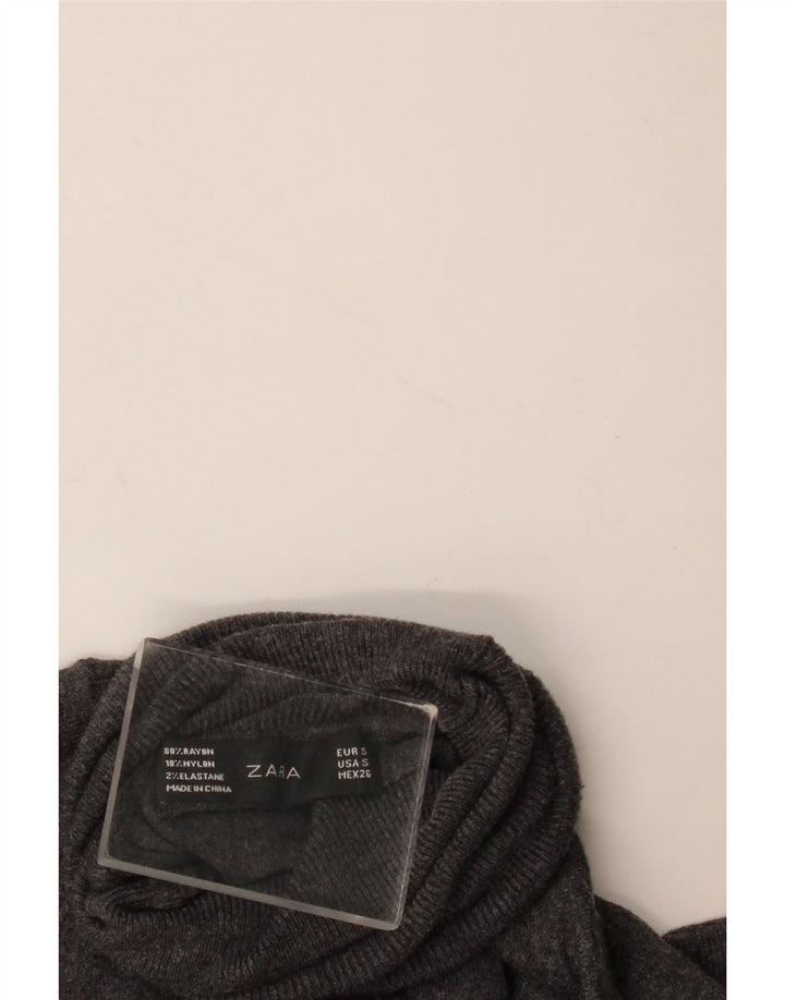 Damski sweter z golfem Zara UK 10 Small Grey Rayon