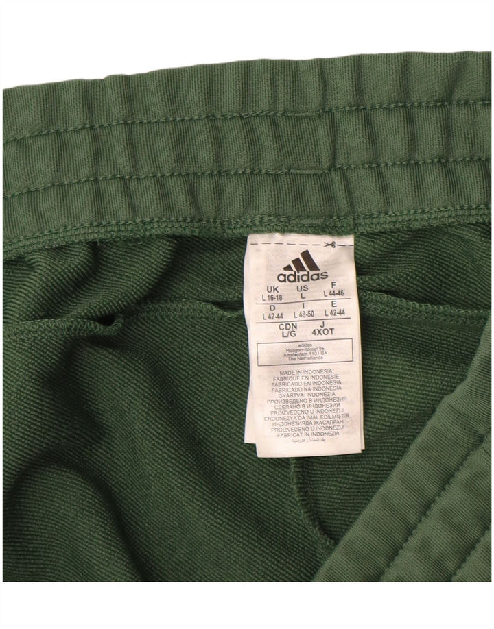 Damskie spodnie dresowe ADIDAS Joggers UK 16/18, duże, khaki, poliester