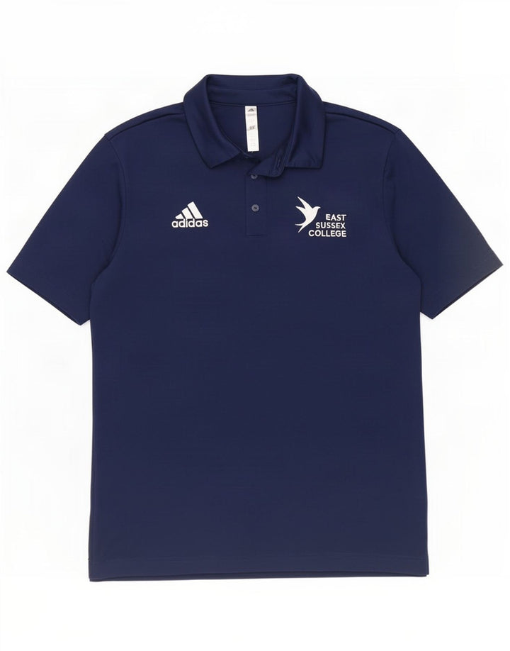 Męska koszulka polo Adidas z grafiką, mała, granatowa, z poliestru