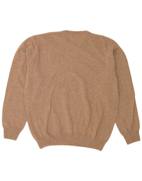 Męski sweter Kappa z okrągłym dekoltem 2XL Beżowa wełna owcza
