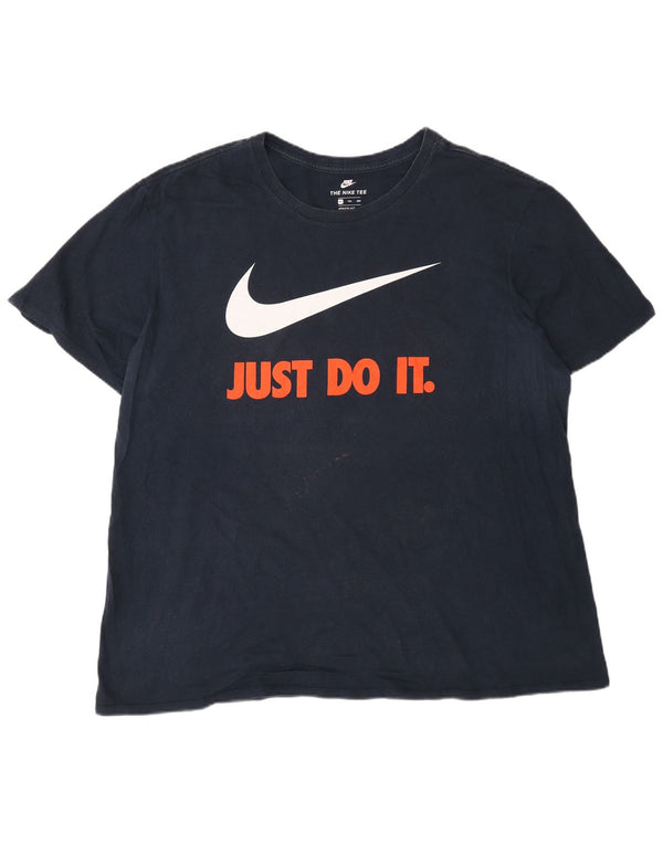 Męska koszulka z grafiką Nike Top 2XL Granatowa, bawełniana, sportowa