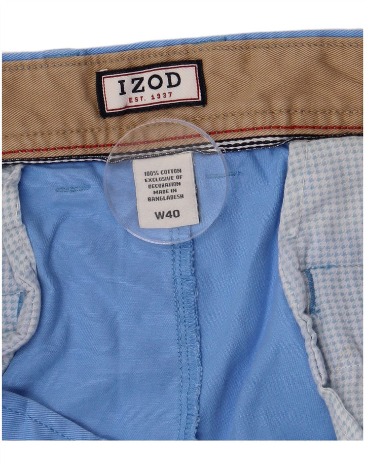 Męskie spodenki chino Izod W40 XL, niebieskie, bawełniane