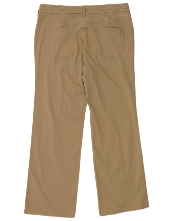 Damskie proste spodnie Fila UK 16 Large W36 L28 Khaki Cotton