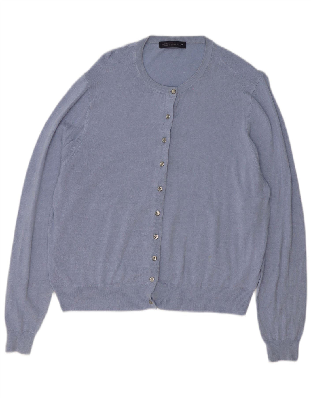 MARKS & SPENCER Damski sweter oversize UK 18 XL, niebieska wiskoza