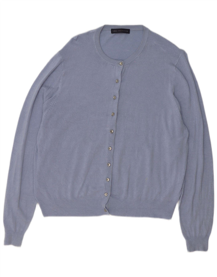 MARKS & SPENCER Damski sweter oversize UK 18 XL, niebieska wiskoza