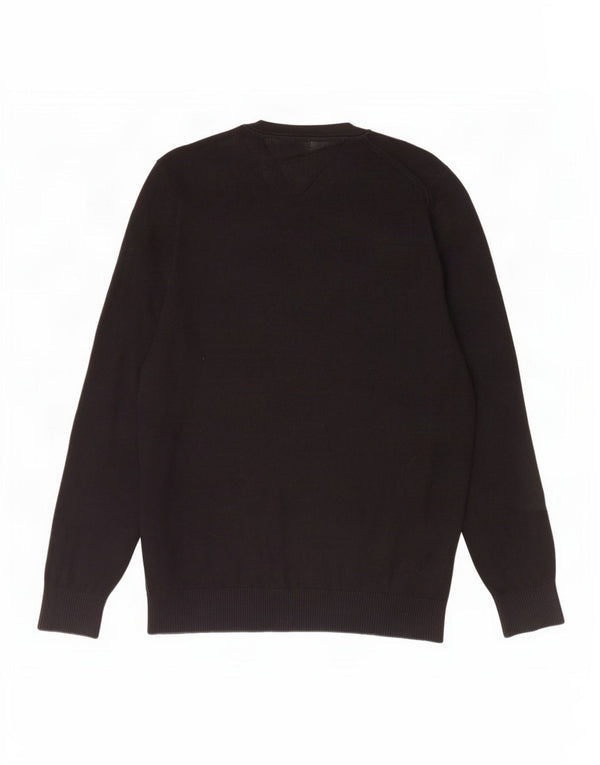 Męski sweter z okrągłym dekoltem Tommy Hilfiger, duży, czarny, bawełniany