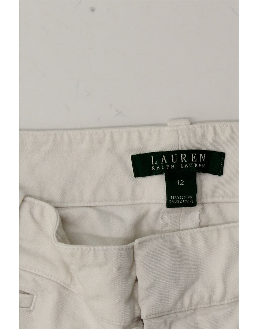 RALPH LAUREN Damskie proste spodnie na co dzień US 12 Large W32 L27 Białe