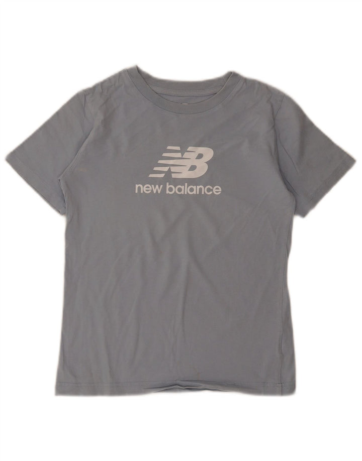Chłopięcy T-shirt z grafiką New Balance 9-10 lat, średni niebieski