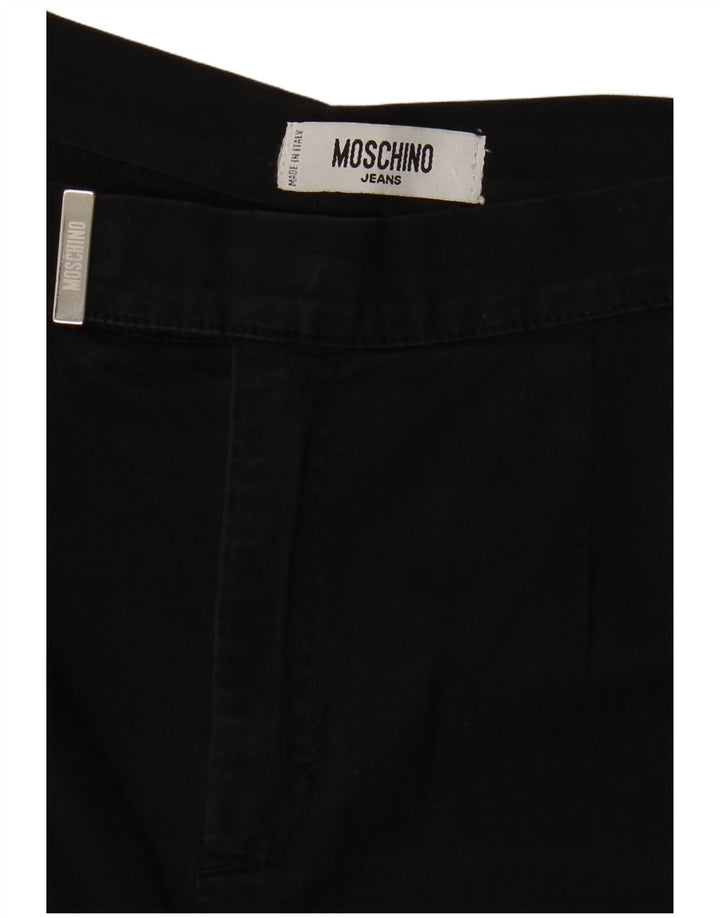 Spodnie damskie MOSCHINO proste Capri W28 L21 czarne