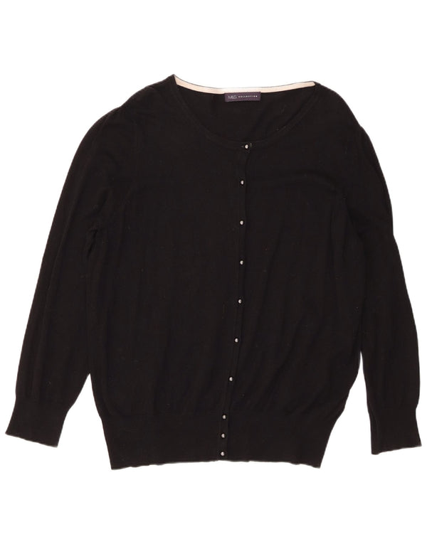 Sweter rozpinany Marks & Spencer damski o regularnym kroju UK 20 2XL czarny wiskoza